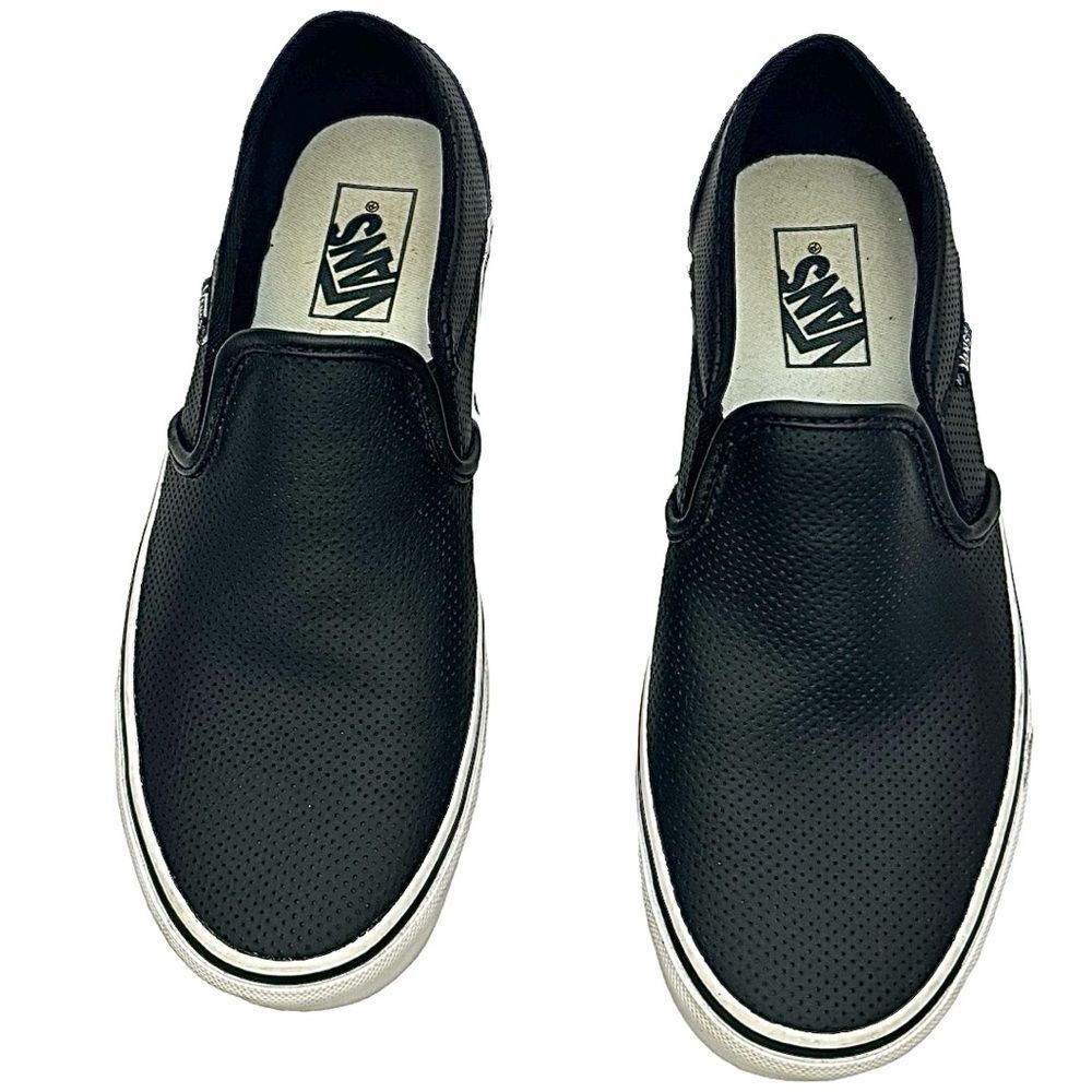 Vans Asher Perforated Women's Slip On Shoes Size 9 Medium Black Pre-Owned - Picture 7 of 12